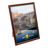 Kenro City Frame A4 dark wood with gold trim.