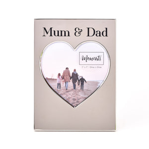 Mum and Dad 5x5" Heart Frame