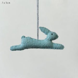 Small Hanging Leaping Rabbit Blue