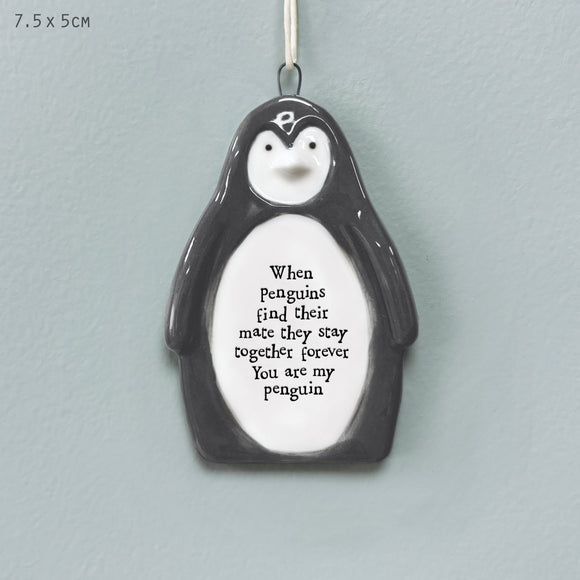 When Penguins Find Their Mate Penguin Porcelain Hanger